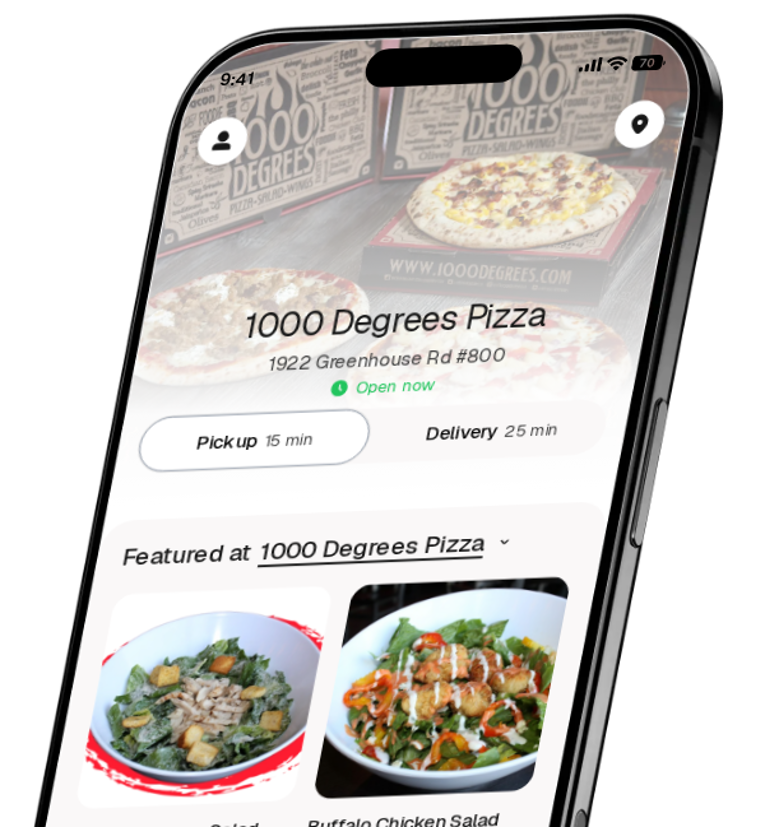 1000 Degrees Pizza app preview